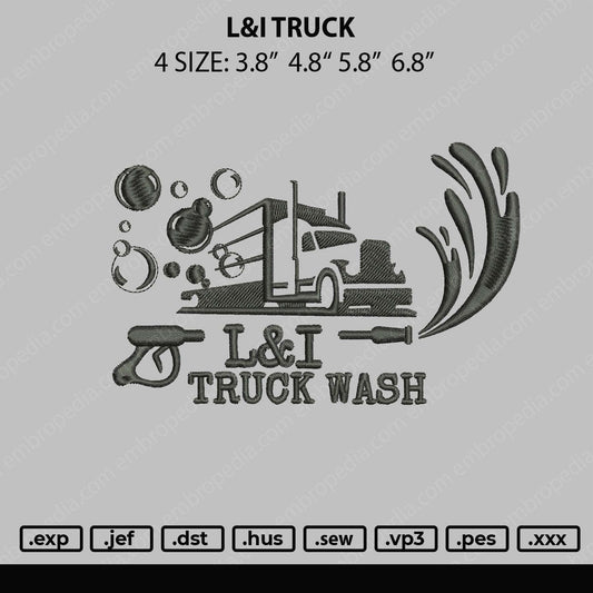 L&i Truck Embroidery File 4 size