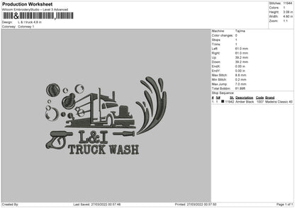 L&i Truck Embroidery File 4 size