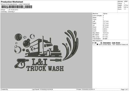 L&i Truck Embroidery File 4 size