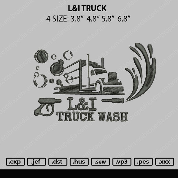 L&i Truck Embroidery File 4 size