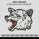 Wolf Applique Embroidery File 6 sizes