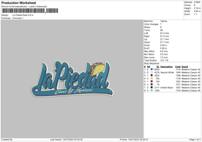 La Piedad Embroidery File 6 sizes