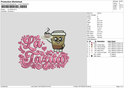 Tazitatext Embroidery Machine Design File 6 sizes