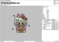 Labu Kitty Embroidery File 6 sizes