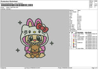 Labu Kitty Embroidery File 6 sizes