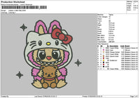 Labu Kitty Embroidery File 6 sizes