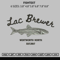 Fishtext Embroidery File 6 sizes