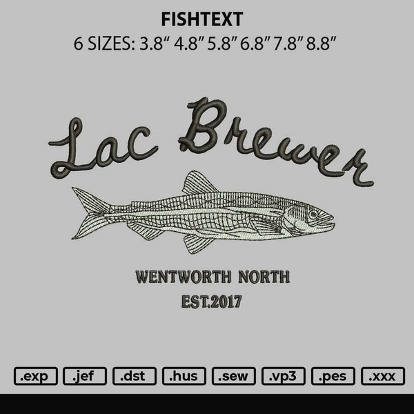 Fishtext Embroidery File 6 sizes