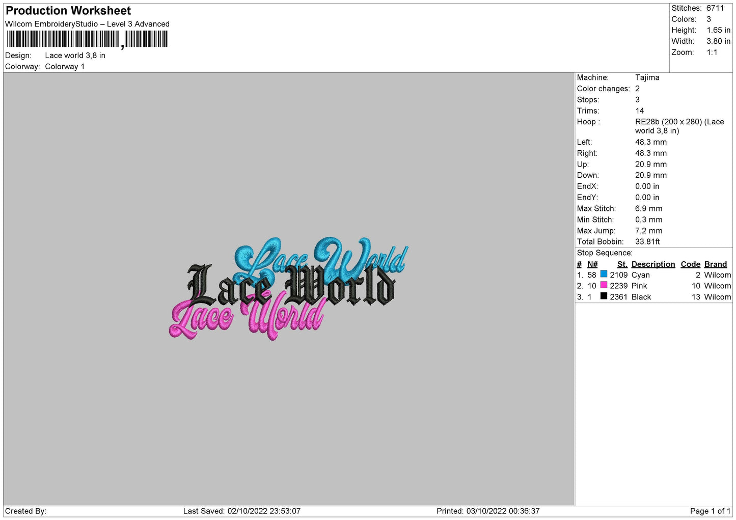 Lace World 002 Embroidery File 6 sizes