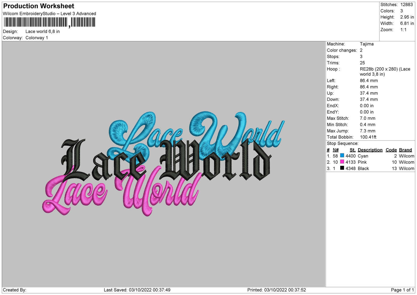 Lace World 002 Embroidery File 6 sizes