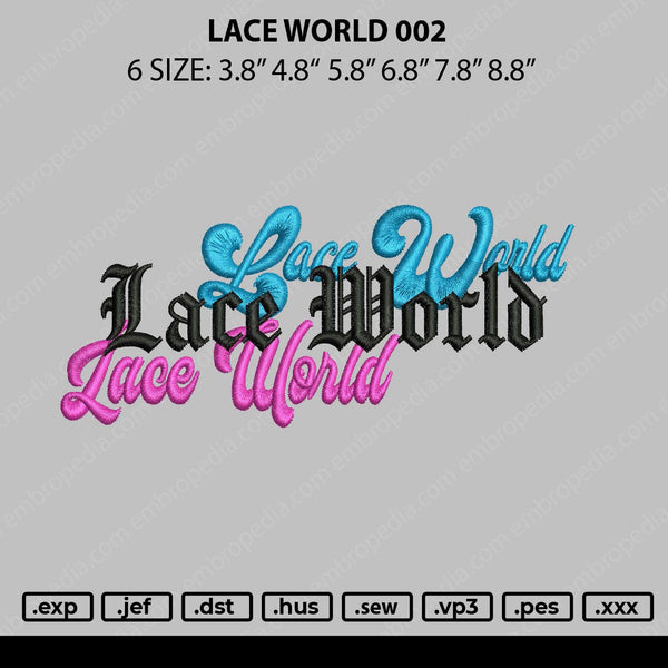 Lace World 002 Embroidery File 6 sizes
