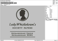 Ladytext 0506 Embroidery File 6 sizes