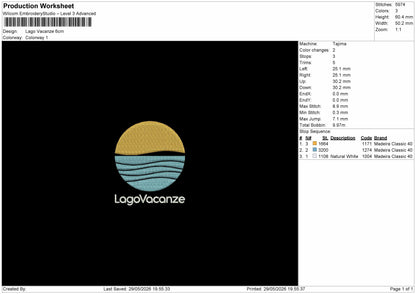LagoVacanze Embroidery Design  File