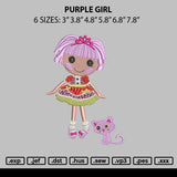 Purple Girl Embroidery File 6 sizes