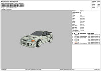 White Car 2904 Embroidery File 6 sizes
