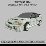 White Car 2904 Embroidery File 6 sizes