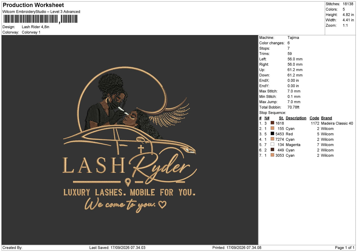 Lash Rider Embroidery Machine Design Files