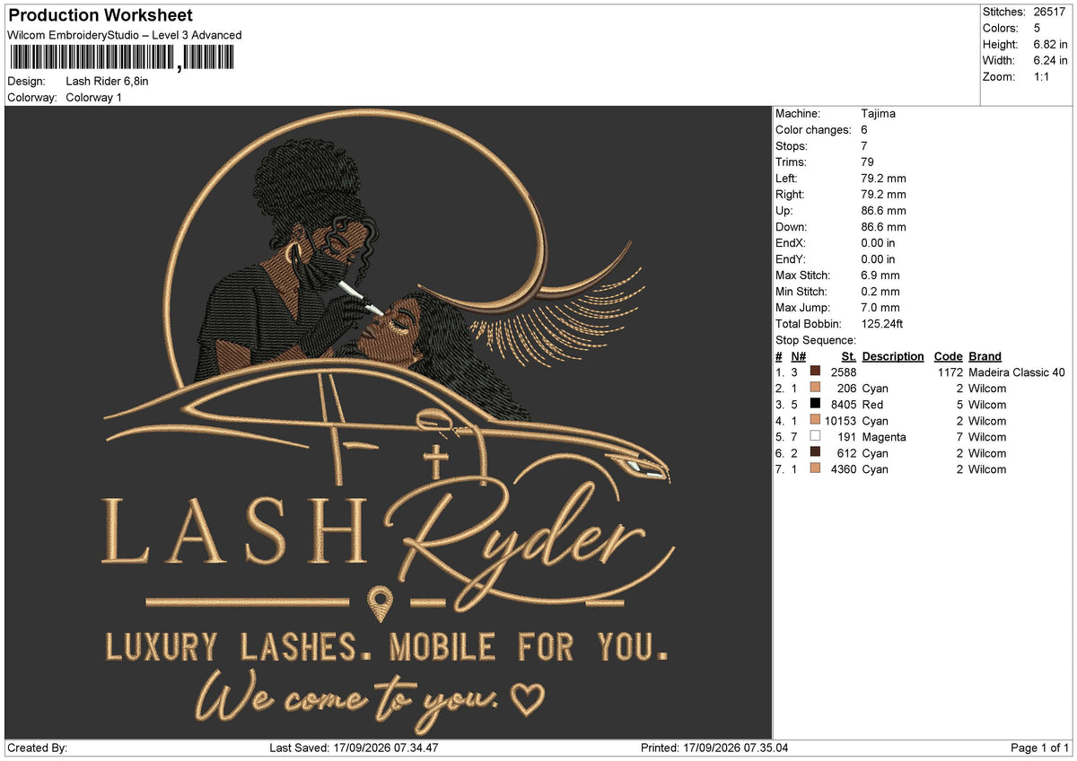 Lash Rider Embroidery Machine Design Files