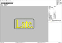 Late Puff Embroidery File 6 sizes