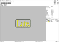 Late Puff Embroidery File 6 sizes