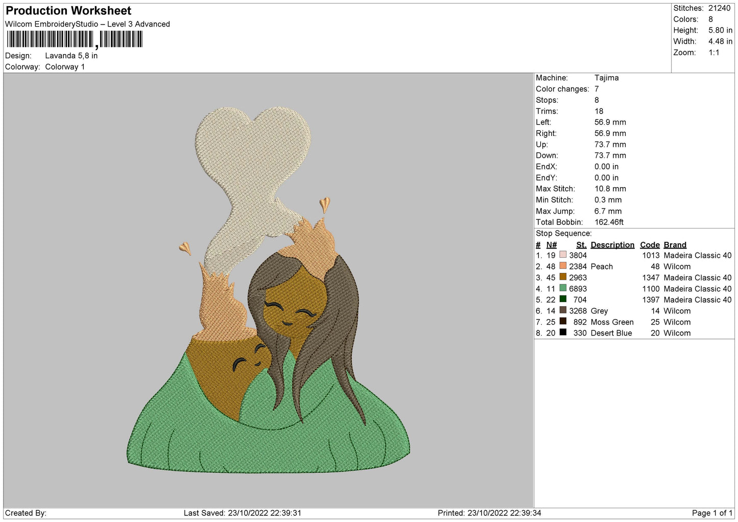 Lavanda Embroidery File 5 sizes