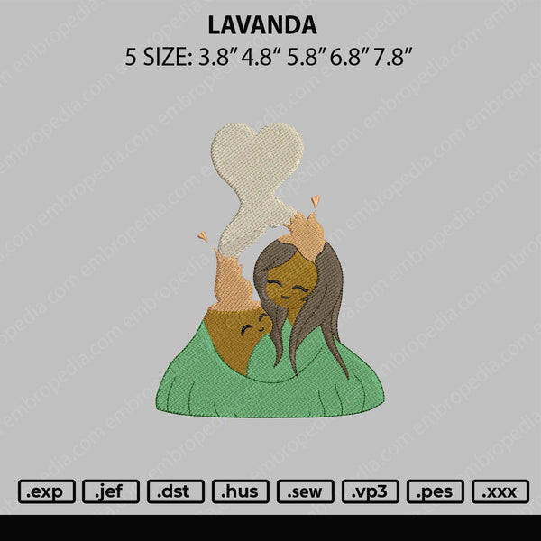 Lavanda Embroidery File 5 sizes