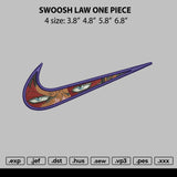 Swoosh Law One Piece Embroidery File 4 size