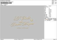 Chalettext 01 Embroidery File 6 sizes
