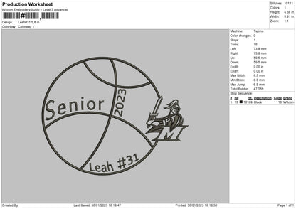 Leah 31 Embroidery File 6 sizes