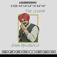 Legendsidhu Embroidery File 6 sizes