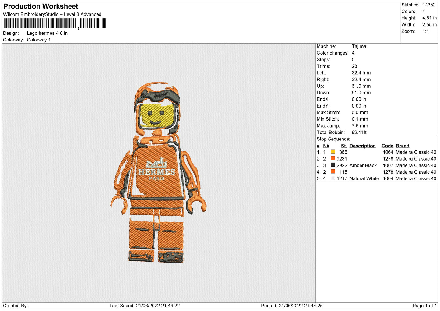 H Lego Embroidery File 4 size