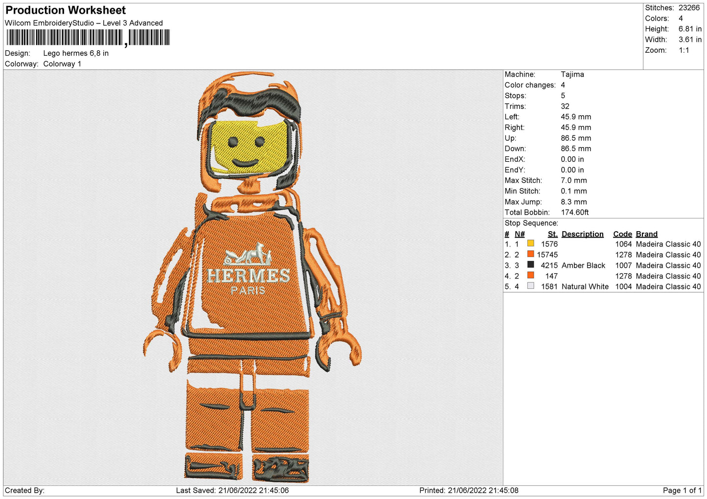 H Lego Embroidery File 4 size