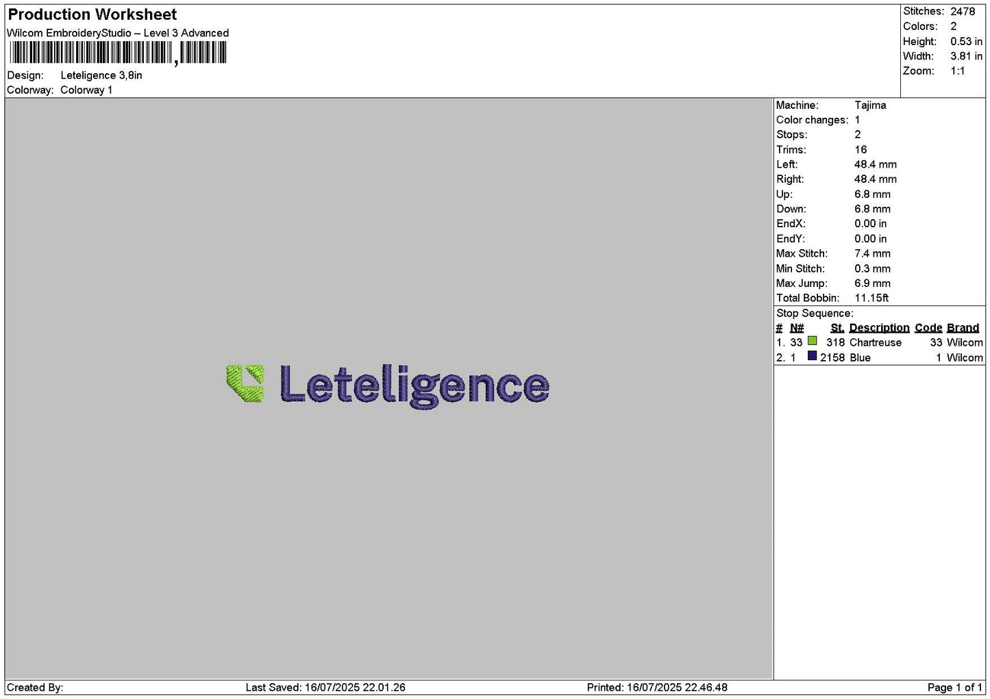 Leteligencetext Embroidery File 6 sizes