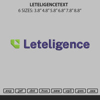 Leteligencetext Embroidery File 6 sizes