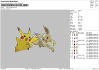 Lets Go Pikachu Embroidery File 4 size