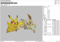 Lets Go Pikachu Embroidery File 4 size