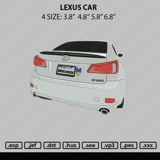 Lexus Car Embroidery File 4 size