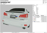 Lexus Car Embroidery File 4 size