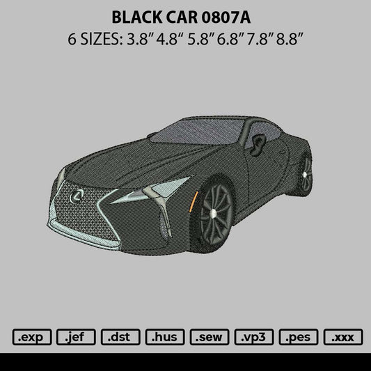 Black Car 0807a Embroidery File 6 sizes