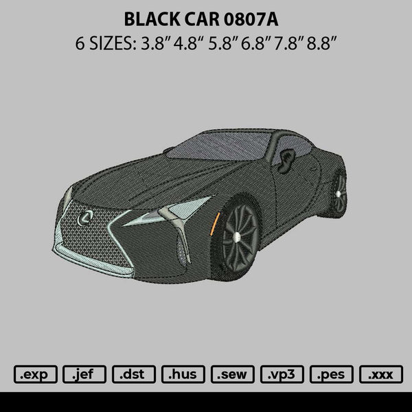 Black Car 0807a Embroidery File 6 sizes
