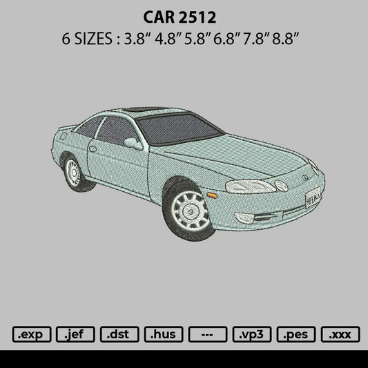 Car 2512 Embroidery File 6 sizes