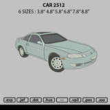Car 2512 Embroidery File 6 sizes