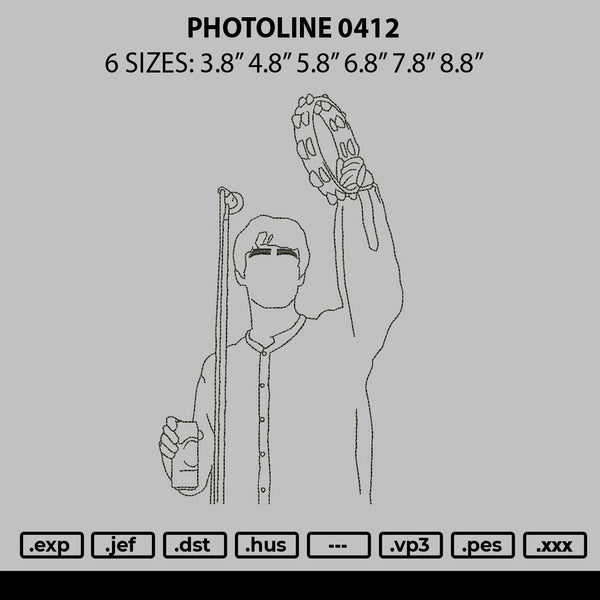 Photoline 0412b Embroidery File 6 sizes