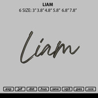 Liam Embroidery File 6 sizes