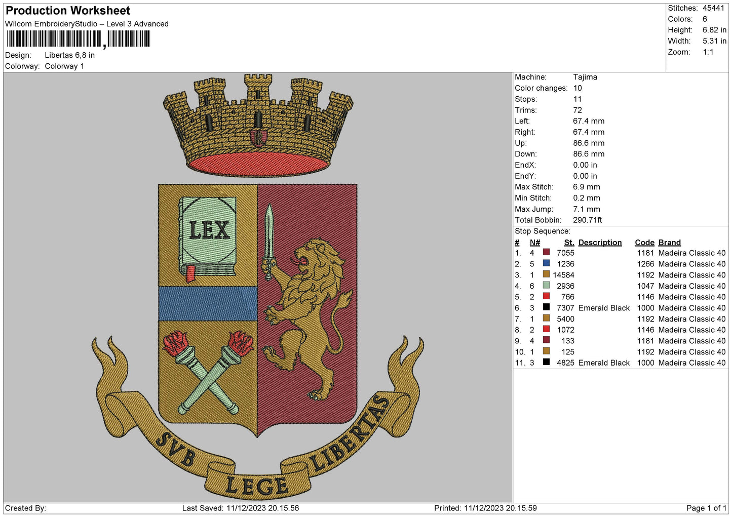 Crown1123 Embroidery File 6 sizes