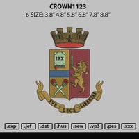 Crown1123 Embroidery File 6 sizes