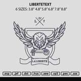 Libertetext Embroidery File 6 sizes