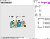 Life Goes On Embroidery File 4 size