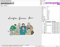 Life Goes On Embroidery File 4 size