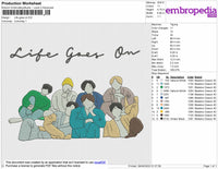 Life Goes On Embroidery File 4 size